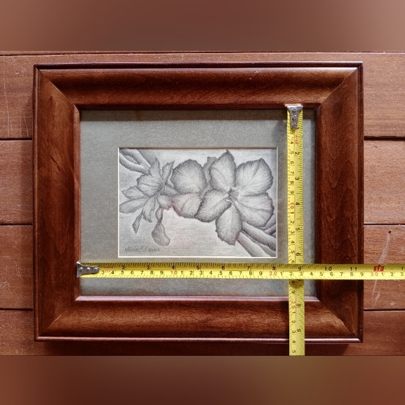 Framed Original Original Drawing of Desert Rose Floral Artwork. Signed by Artist - Picture 4 of 16